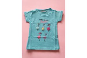 Glo-Story t-shirt flamingo's turquoise 98