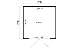 Tuinhuis Quby 250x250