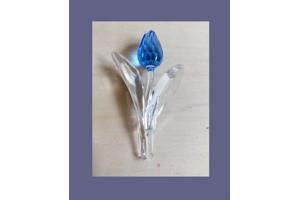 Swarovski grote rode  en gele en blauwe tulp  en staander