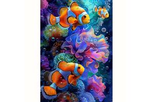nr 89 Diamond Painting Clown Vissen 50x40cm (rond)