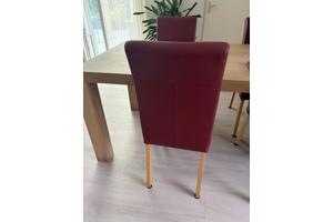 Vier prima leren eethoekstoelen