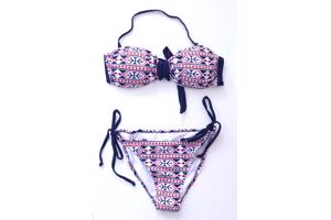 Bikini bandeaumodel, blauw of rood maat 38/M (nieuw)