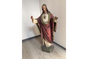 Jezusbeeld van gips van ca 80 cm