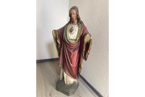Jezusbeeld van gips van ca 80 cm