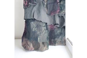 Mini rok met laagjes van kant blauw L/XL
