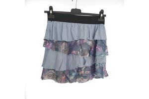 Mini rok met laagjes van kant blauw L/XL