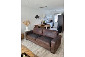 Geschuurd leren bank 210×85