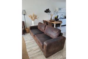 Geschuurd leren bank 210×85