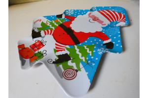 Kerst serveerschaal 50 cm doorsnee plastic