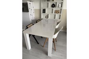 Witte hoogglans eettafel 190x90