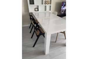 Witte hoogglans eettafel 190x90