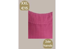 Offshoulder jurk roze xxl