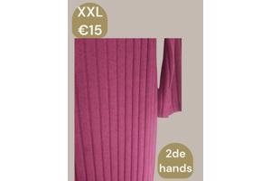 Offshoulder jurk roze xxl