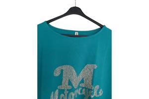 Sweat jurk motorcycle turquoise XL/XXL