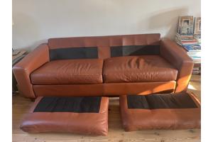 Lederen cognacbruine bank