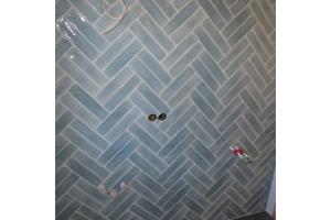 Accent tegel opal sky 7,5x30 cm handvorm tegels wolk blauw