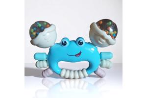 Bijtring en rammelaar in 1 blauwe krab