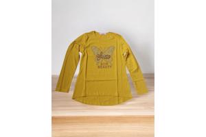 Seagull longsleeve t-shirt okergeel vlinder glitter 158/164