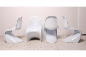 stoel in Panton-stijl, wit en zwart glanzend