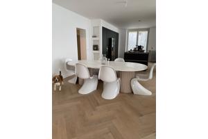 stoel in Panton-stijl, wit en zwart glanzend