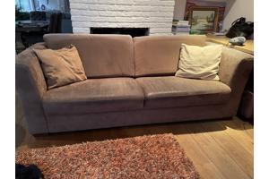 Leuke 3 Zitsbank bruine Alcantara stof (223 cm)