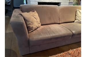 Leuke 3 Zitsbank bruine Alcantara stof (223 cm)