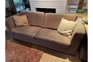 Leuke 3 Zitsbank bruine Alcantara stof (223 cm)