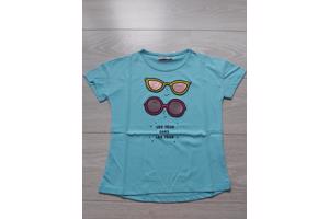 Glo-story T-shirt blauw zonnebril 116
