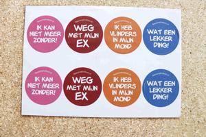 Stickers leuke tekst voor buttons, paasstickers, film etc
