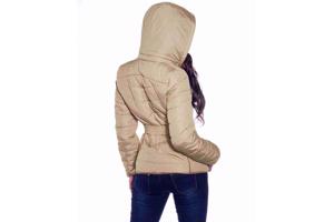 Winterjas met afneembare capuchon, beige, Maat M (nieuw)