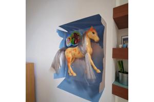 Little horse speelpaard geel oranje grijze haren camouflage