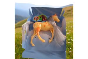 Little horse speelpaard geel oranje grijze haren camouflage