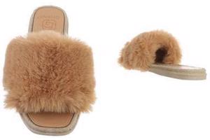 NN152 Givana Fluffy slippers camel 40