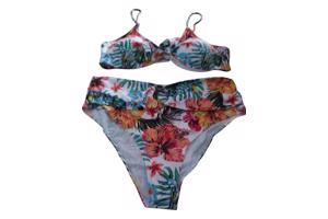 3 delig bikini set wit bloemen XXL