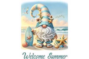nr 134 Diamond Painting welkom zomer 50x40cm (rond)