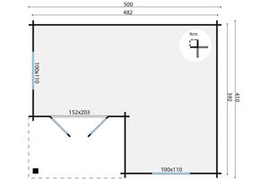 Blokhut - Tuinhuis Johan | 34 mm | vuren onbehandeld