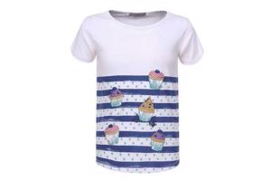Glo-Story t-shirt cupcakes blauw 104