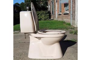 70's Camee kleurig SPHINX duoblok toilet, wastafel, planchet
