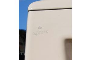 70's Camee kleurig SPHINX duoblok toilet, wastafel, planchet