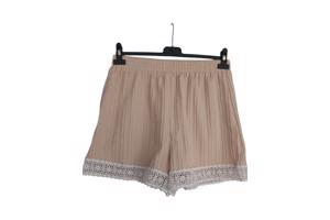 Korte broek beige met wit met kant L