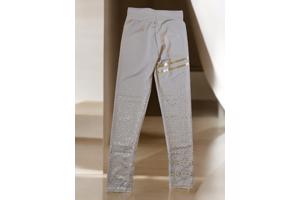 Holala stretchy legging creme goud glitter S/M