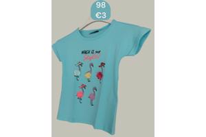 Glo-Story t-shirt flamingo's turquoise 98