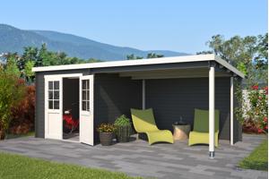 Blokhut met overkapping Sunniva 570x275 Onbehandeld vuren