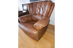 Warmbruin lederen fauteuil