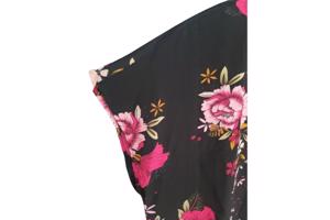 Zomerjurk bloemen zwart roze L