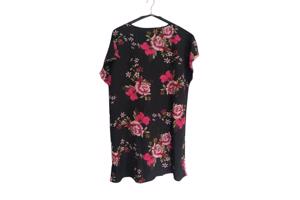Zomerjurk bloemen zwart roze L