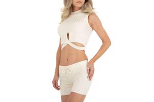 Emma&Ashley 2 delige zomer set creme M/L