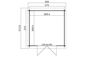 Blokhut Nadia 275x275 Onbehandeld vuren