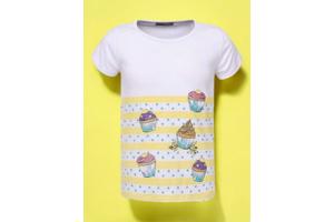 Glo-Story cupcakes t-shirt geel 128