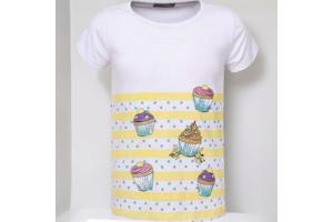 Glo-Story cupcakes t-shirt geel 128